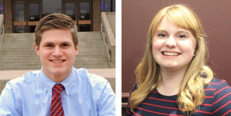 Student Association President Schimmel (left) and Vice President Mason (right).