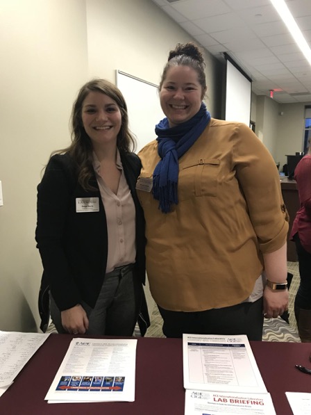 International Education and Engagement Graduate Assistant Paige Navis (left) and International Student Adviser Miranda Panzer (right).