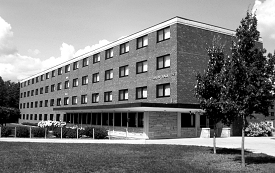 Photographed is Baird Hall, one of the three demolished residence halls.