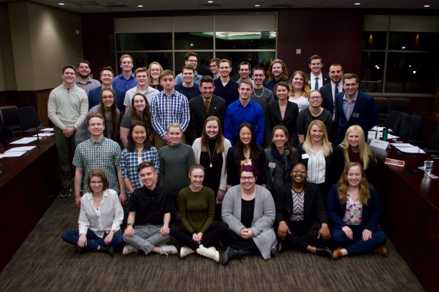 Student Senate members pose for their spring 2019 photo, taken by Carly Rundle-Borchert