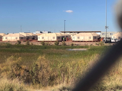 Tornillo, tents on the east side of the prison. Picture credit: K.C. Cayo