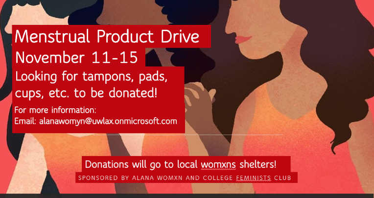 Menstrual product drive promotion material