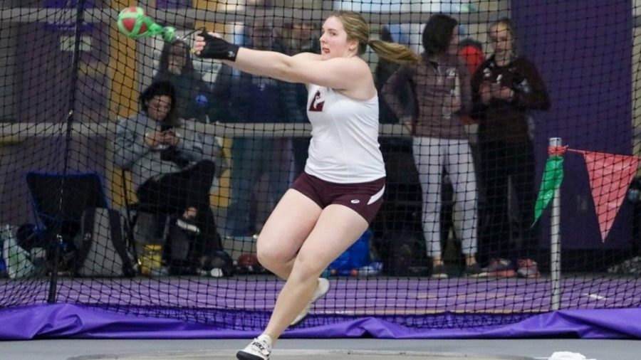 A UWL Womens Throwing Team Competitor