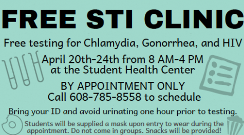 News Release: Free STI testing at the Student Health Center April 20-24