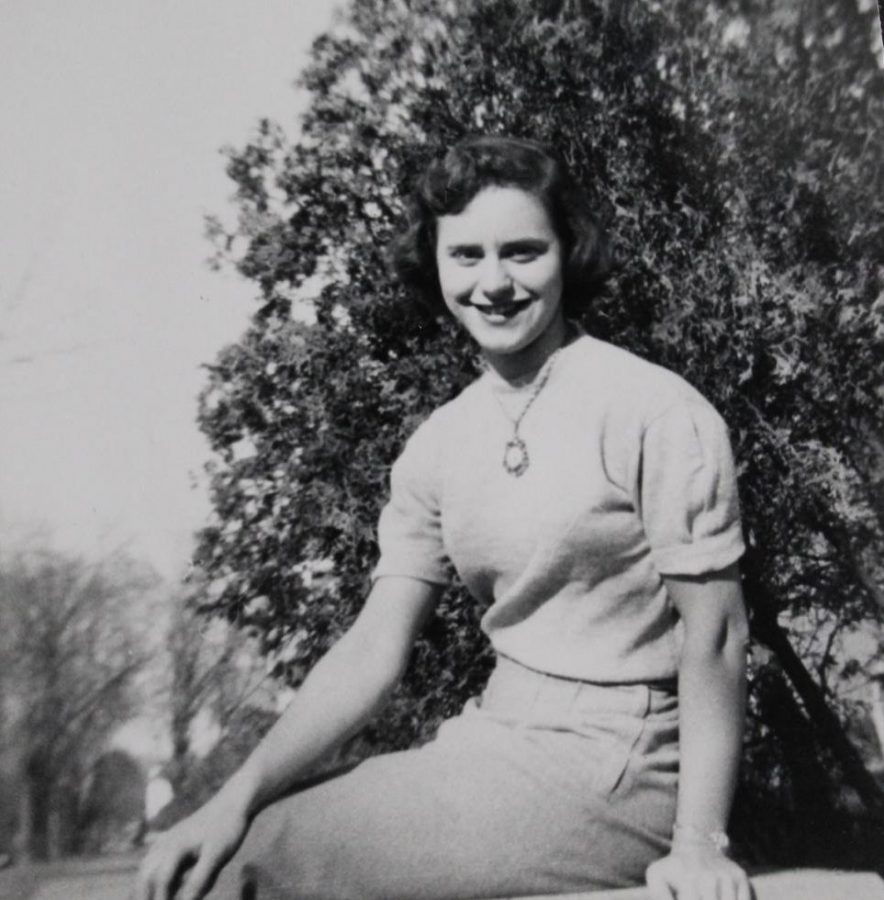 Natalie Sally (Poltorak) Mesmer at UWL in 1950.