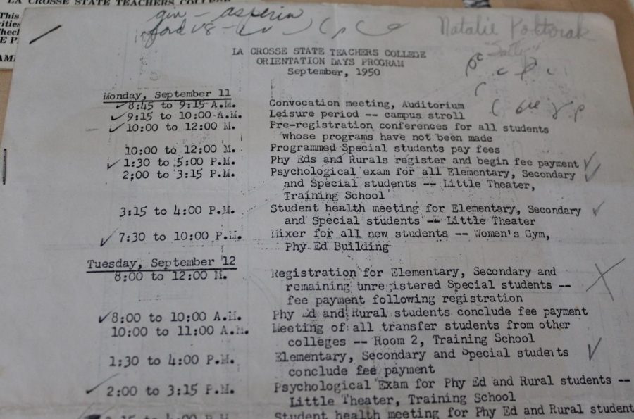 1950 orientation day schedule. 