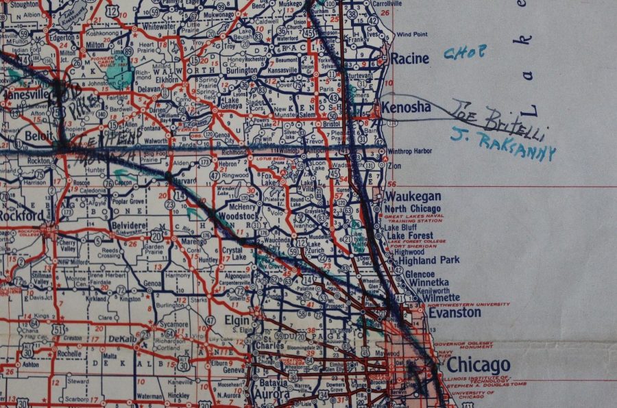 The map Natalies parents used to pick her up from La Crosse in the Spring of 1952.