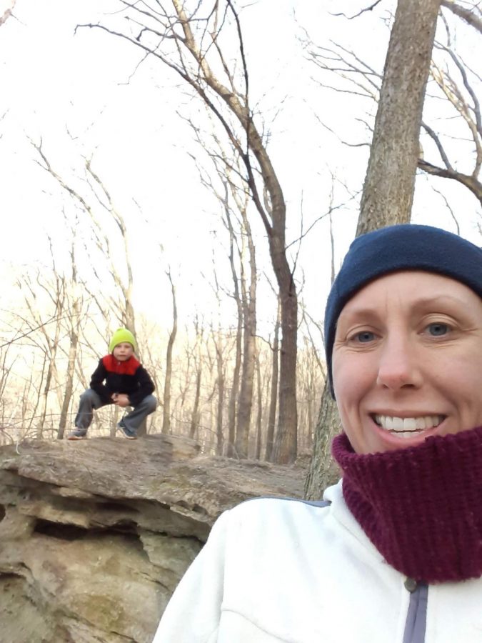 Environmental studies professor Alysa Remsburg with her son. 