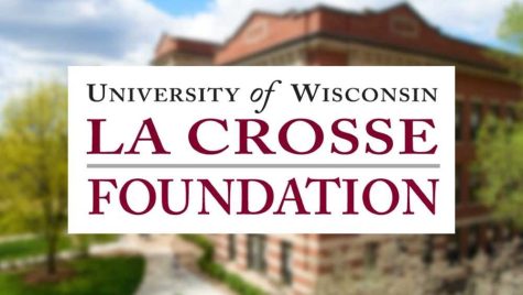 The University of Wisconsin-La Crosse Foundation logo superimposed over a picture of Graff Main Hall.