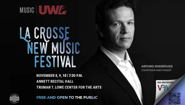 Poster for this years festival, featuring guest artist Arturo Rodriguez. Photo retrieved from www.uwlax.edu