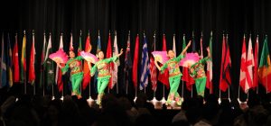 Chinese Fan Dance: Folktune from Yimeng – Dance Group of La Crosse Area Chinese Association. Photo taken by Jackson Skarp.