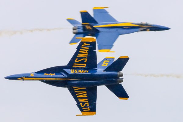 The United States Navys Blue Angels fly over the La Crosse Regional Airport during the Deke Slayton Airfest on Saturday. Photo taken by John Gaynor. 