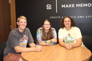 Left to Right: Jon Heck, Mckenna Sherrod and Colin Miller. Photo taken by Michael Herbers. 