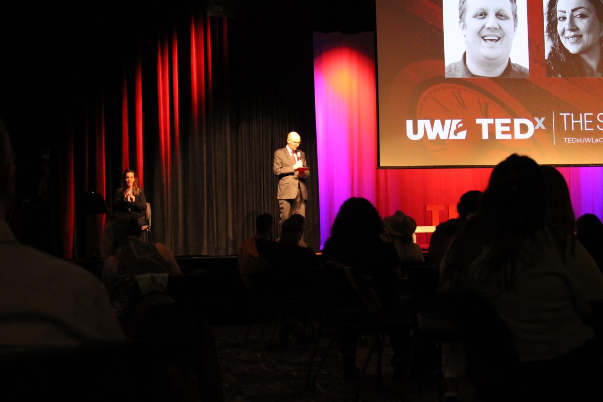 Chancellor James Beeby speaking at the TEDxUWLaCrosse event.