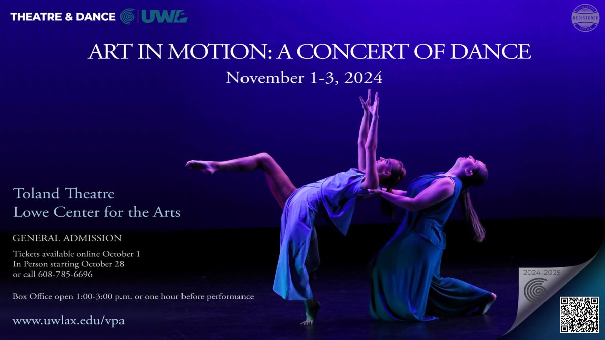 Information about "Art in Motion." Photo retrieved from UWL Theatre and Dance website. 