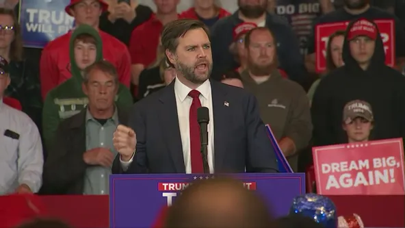 Ohio Sen. JD Vance in La Crosse, WI. Photo retrieved from Fox News 6 Milwaukee. 