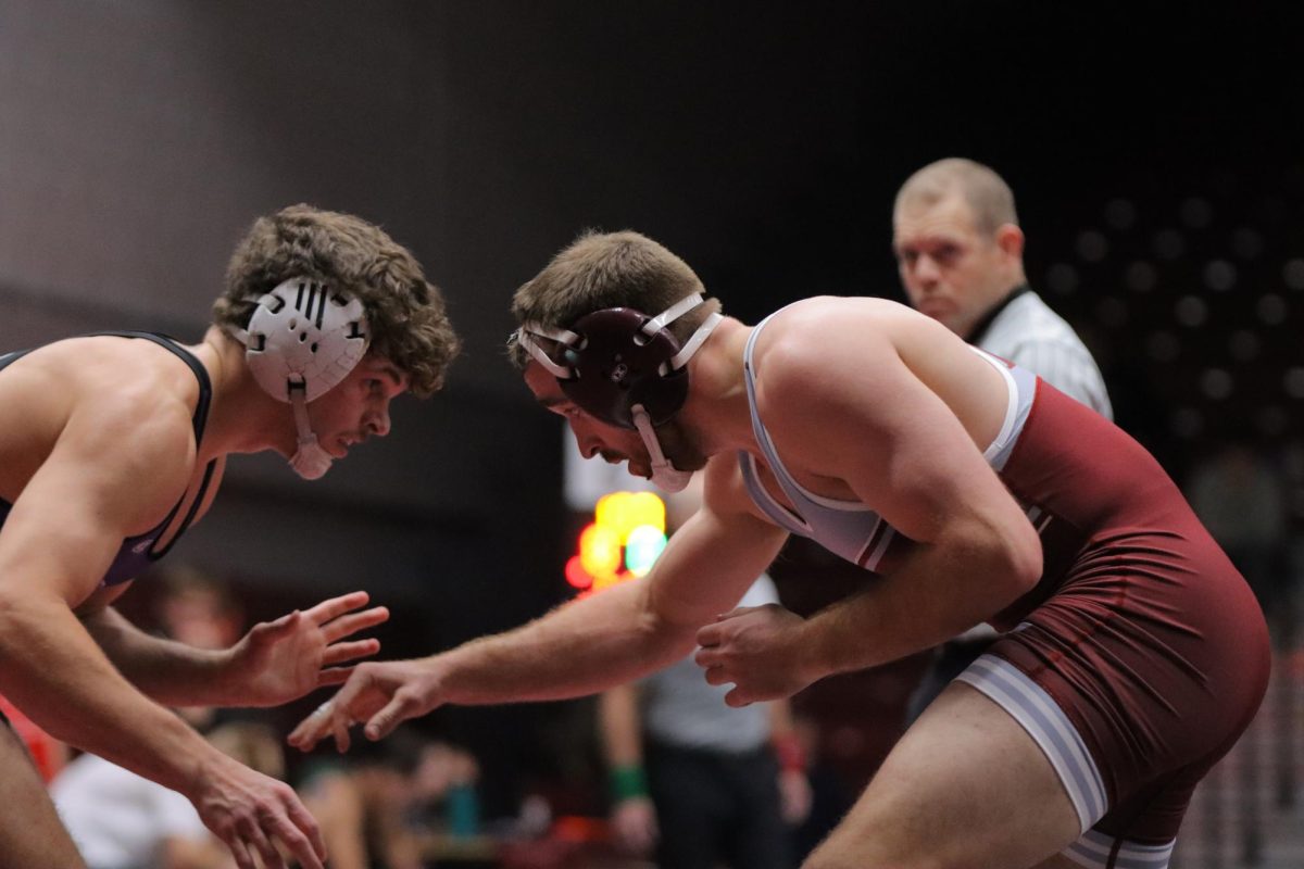 UWL Wrestler searches for his next move.