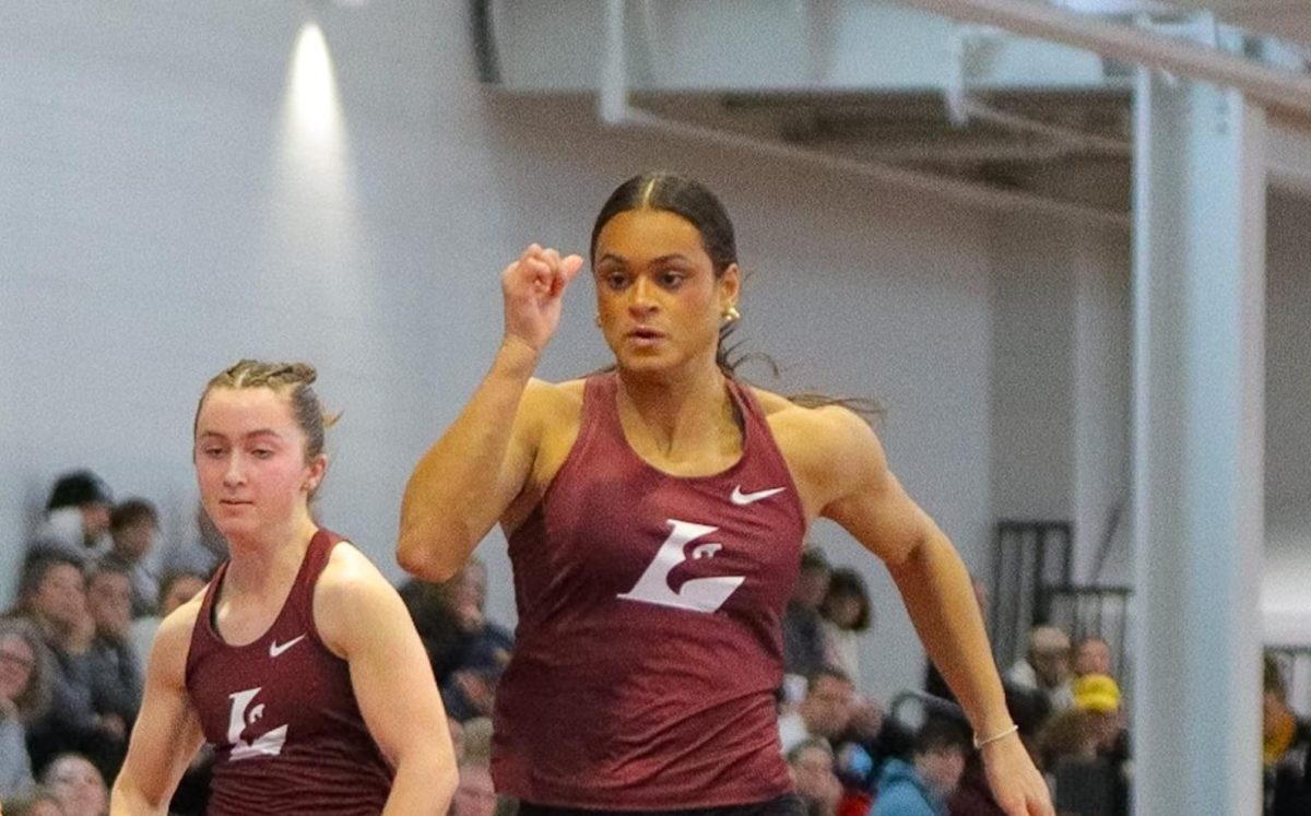 Lauren Jarrett running the 60-meter dash. Photo by John Gaynor.