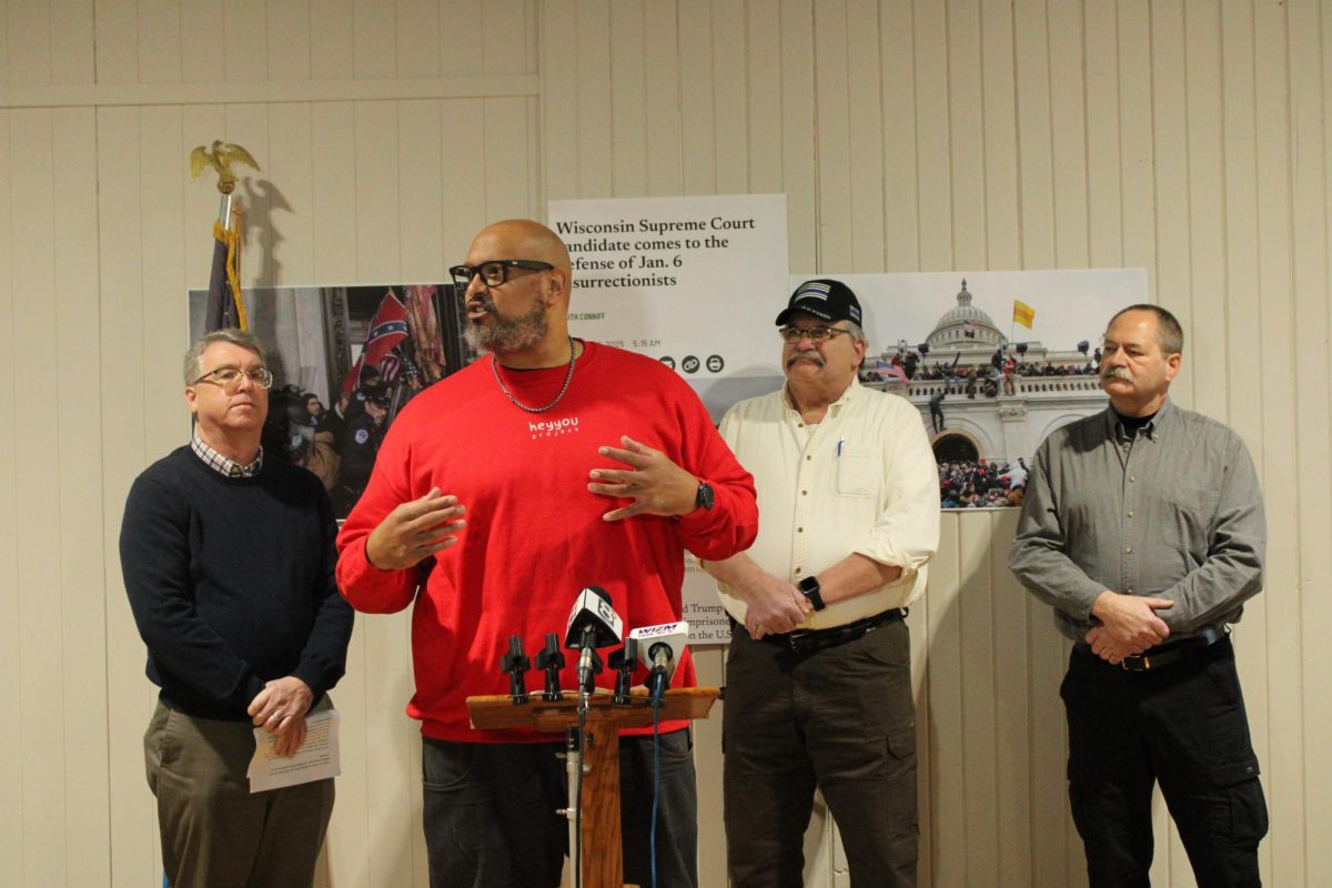 Harry Dunn addresses a crowd. Photo taken by Jackson Skarp. 