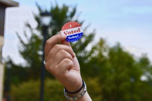  I voted sticker. Photo taken by Bella Walker. 