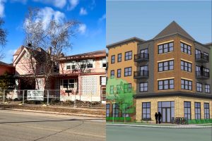 Left: Pink Palace. Photo by Trinity Rietmann. Right: Haven on Main. Mock up by Gerrard Corp. 