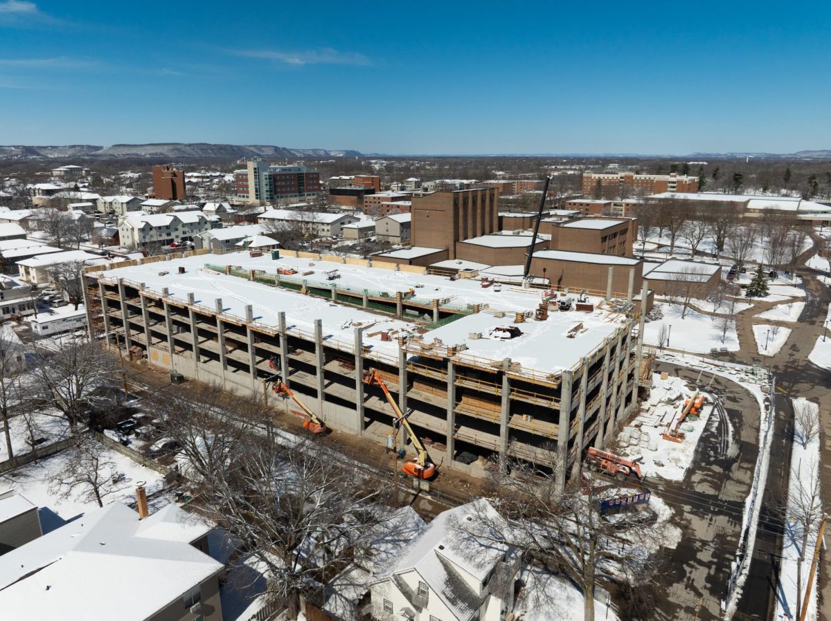 Parking ramp 2025 construction. Photo retrieved from UWL Photo Gallery. 