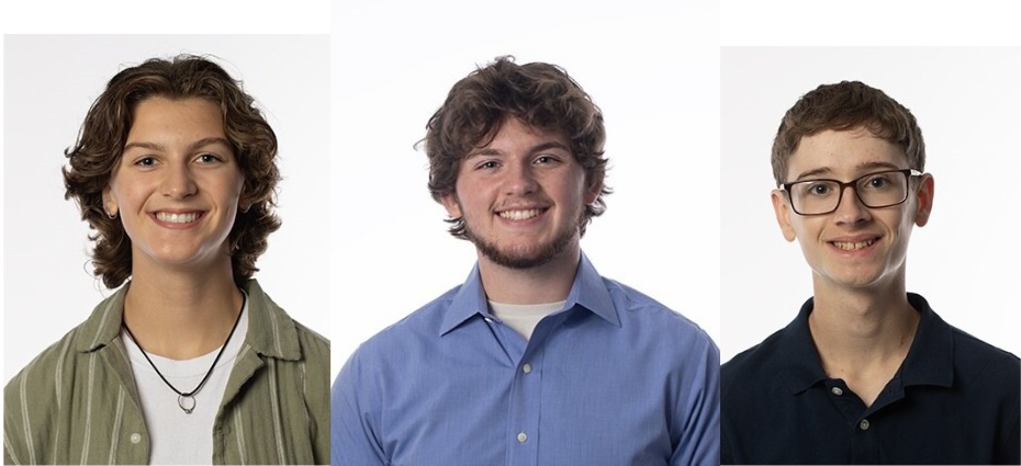 From right to left: Paige Geiser, Jackson Skarp, Michael Herbers
