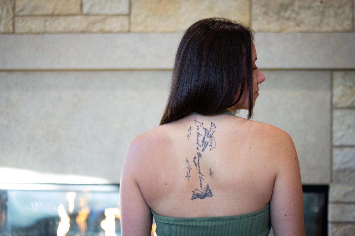 Back tattoo of Abby Wagner. Photo taken by Trinity Rietmann. 