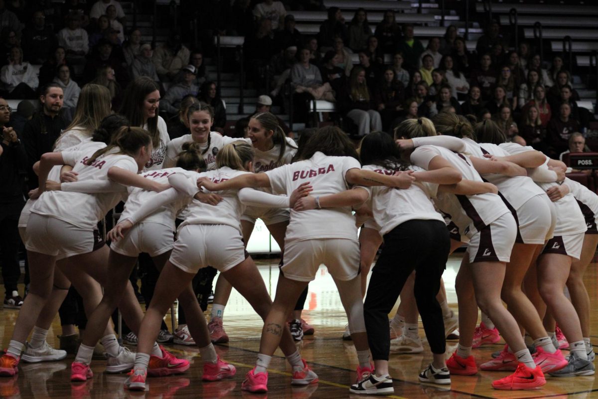 UWL Eagles doing their pregame chant. Photo by Ava Grant. 
