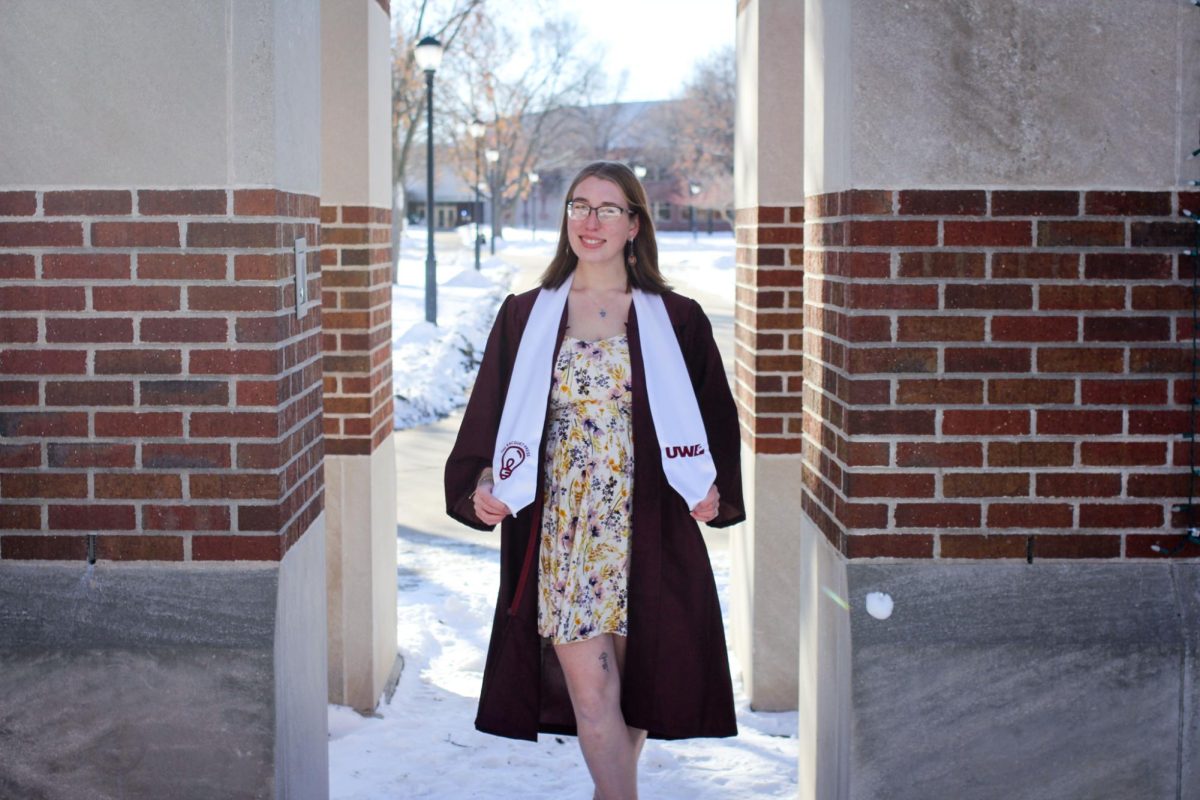 Trinity Rietmann underneath Hoeschler Clock Tower. Photo provided by Trinity Rietmann. 